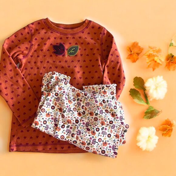 VINTAGE "Harvest Leaves" Line GYMBOREE set 5T Velour Cotton Ribbons - Picture 9 of 16